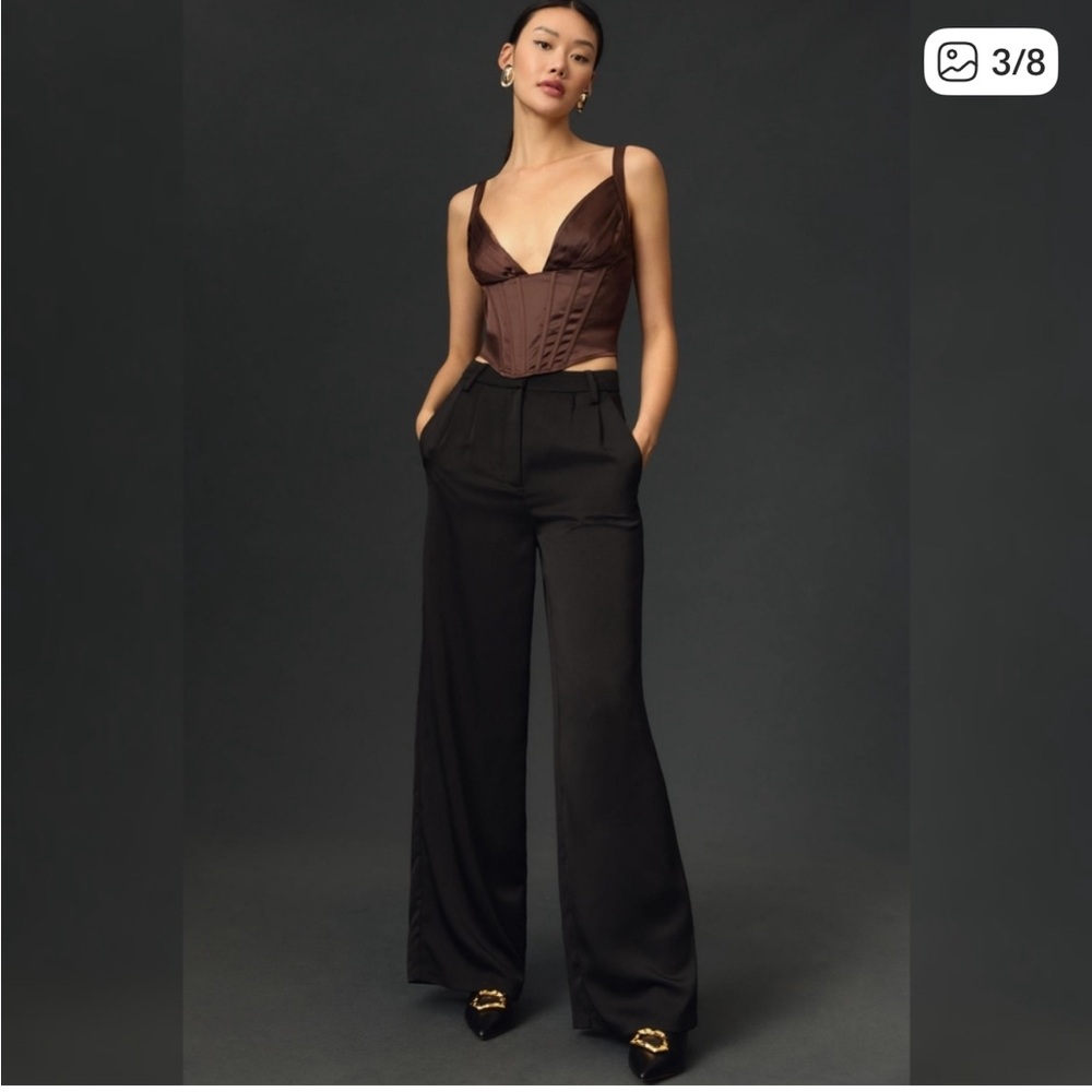 Anthropologie Chocolate Brown Corset Top Porridge size XXS